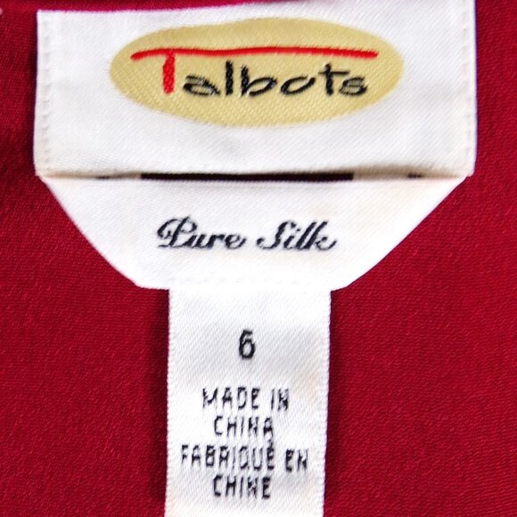 SILK! TALBOTS size 6 red sleeveless full-length sheath dress 100% silk DC only - Picture 9 of 10